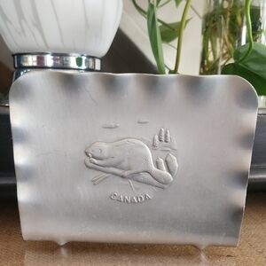 Vintage Canada Beaver Metal Napkin or Letter Holder